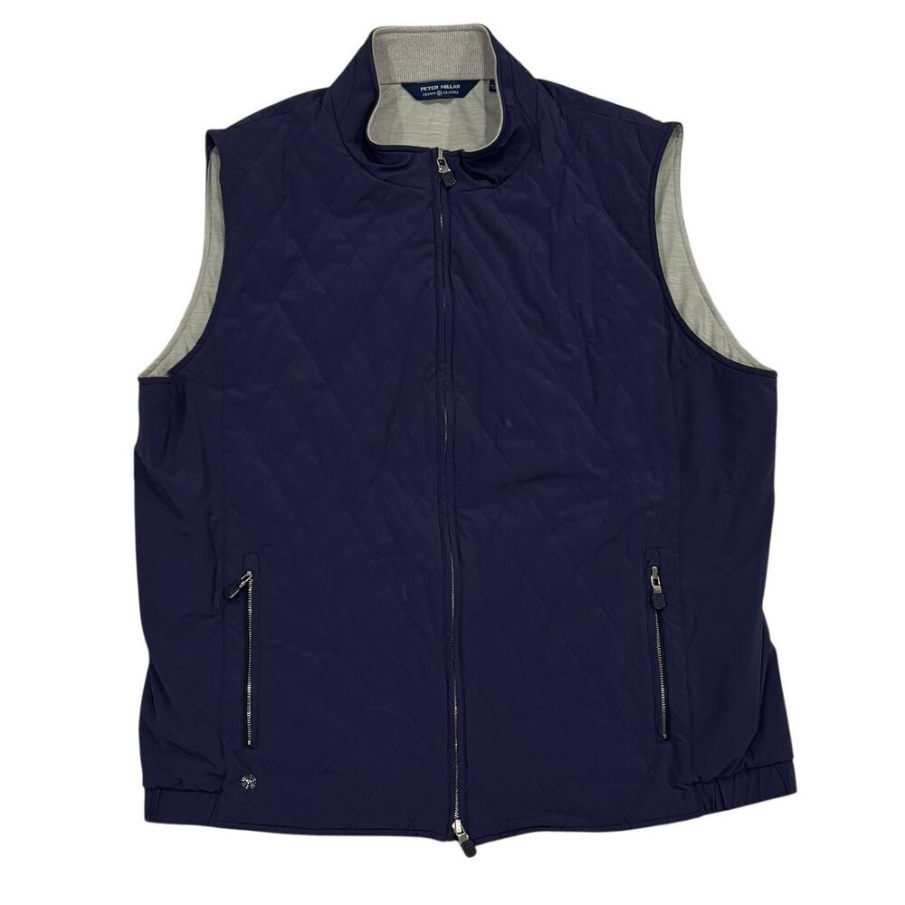 Peter Millar Crown Crafted Stealth Light Full Zip Vest Mens XL Navy EUC